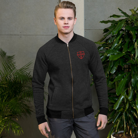 alobien red Embroidery Bomber Jacket